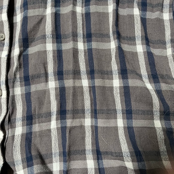 NWT Lucky Brand Flannel Button Down (gray, navy, white) - Picture 2 of 10